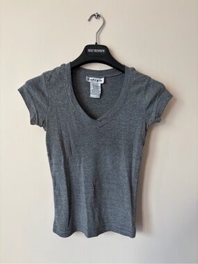 Energie Gray V-Neck Short Sleeve Tee